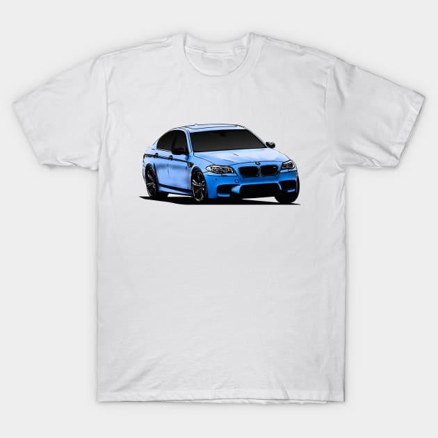 BMW M5 F10 Blue T-Shirt by Woreth